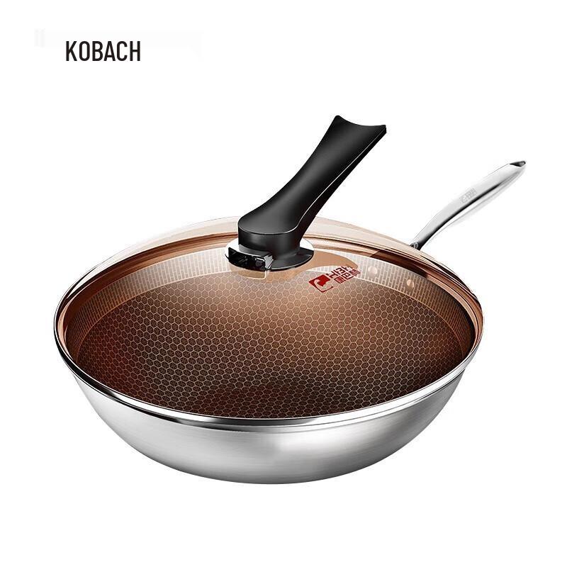 Kangbah 304 Stainless Steel Honeycomb Non-stick Wok