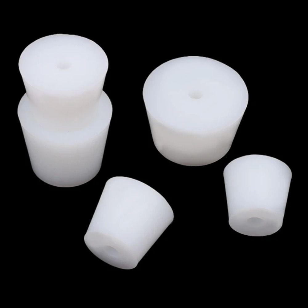 Silicone Wine Stopper Acid Alkali Resistant with Hole Wine Bottle Cap Solids Test Tube Stoppers