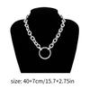 Simple Thick Lock Chain Geometric Hollow Circle Punk Necklace Fashion Jewelry