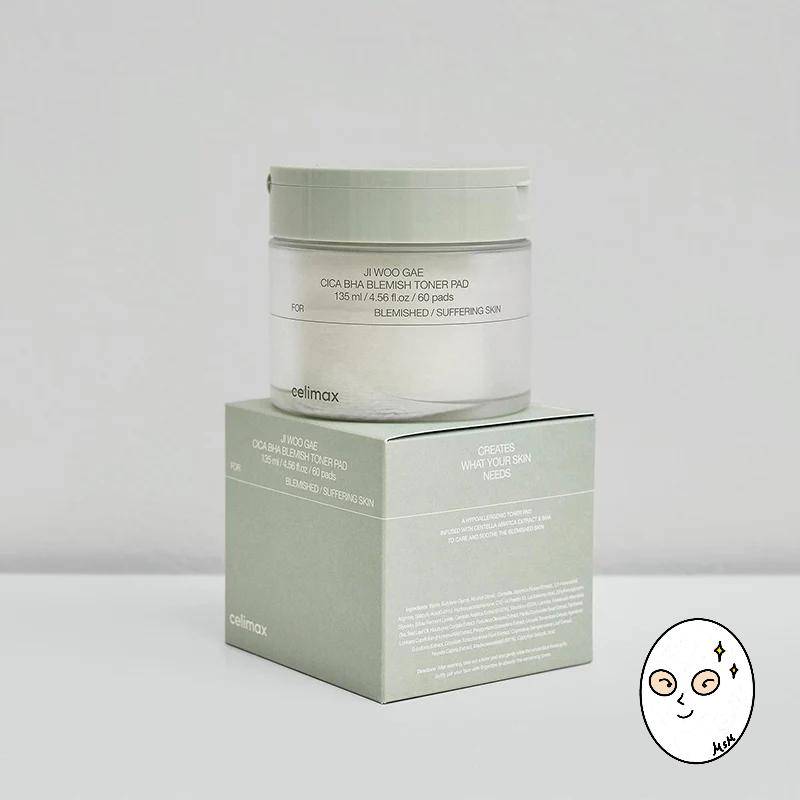 Celimax Ji Woo Gae Cica BHA Blemish Toner Pad 60Pads