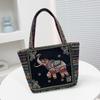 New Embroidery Work Tote Bag Student Canvas Tote Bag Medium Bag Female University Handbag Minority People