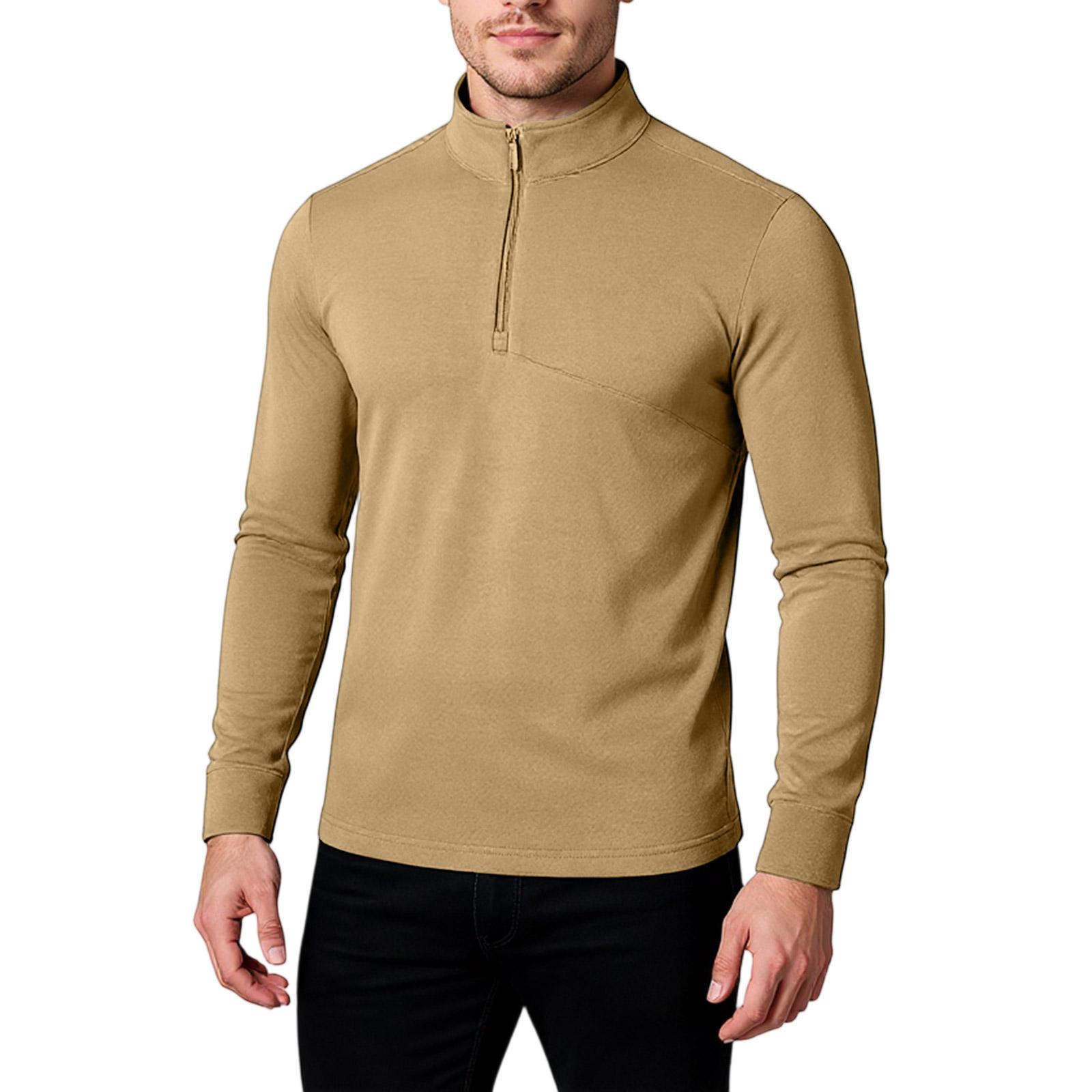 

Men s Leisure Standing Collar Thickened Versatile Loose Zipper Collar Silk Long Sleeves Upper Garment XL жёлтый