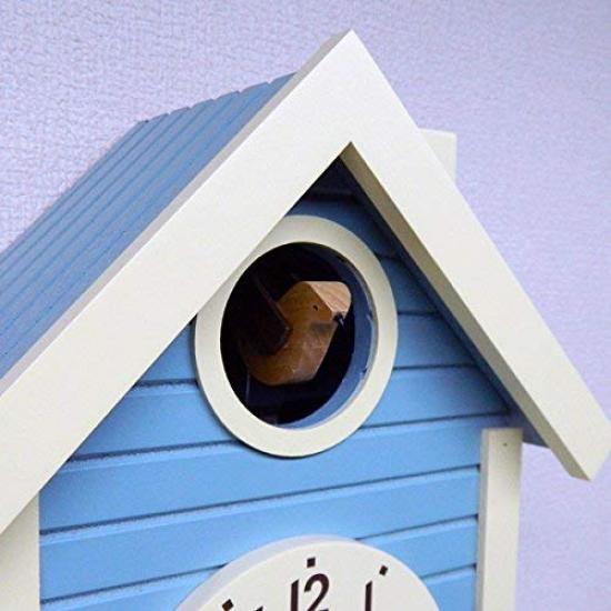 Suntel Wall Clock Aqua Blue 405 x 240 x 140 mm Domestic Handmade Cuckoo Clock Scandinavian Color Aqua Blue SQ03AB