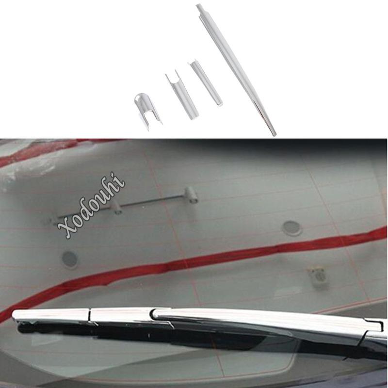 Body Molding Windscreen Trim ABS Chrome Rear Glass Wiper Nozzle Tail Window Frame 4PCs For Mazda CX-30 CX30