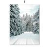 Vinter Snø Skog Fjell Furutre Elg Hjort Veggkunst Lerretsmaleri Plakater og utskrifter Veggbilder til stuedekor