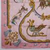 HERMES Carree90 scarf Plumes et Grelots Feather and bell pink silk Women Used