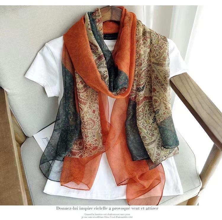 Yourou yarn ginkgo biloba beach towel travel vacation 111 * 181cm silk scarf women's elegant fashion scarf