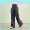 Womens Relaxed Tencel Wool Blend High Waist Wide Leg Casual Pants For Office And Weekend Wear