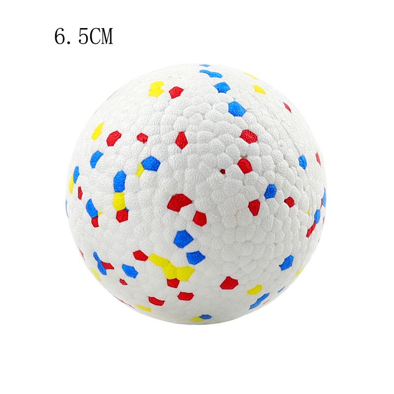 Jouets Interactifs Amusants Jouet pour Animal de Compagnie Coloré Doy Élasticité Balle à Mâcher Couleur Arc-en-ciel Caoutchouc Balle Sonore Cloche Forme Ronde Balle avec Cloche