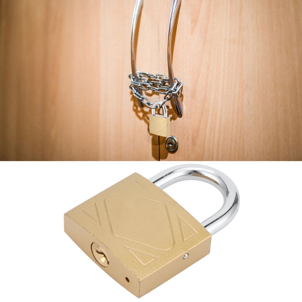 Household Outdoor Padlock with 3 Keys MediumThick Brass Iron Padlock for Door Cabinet(40mm )
