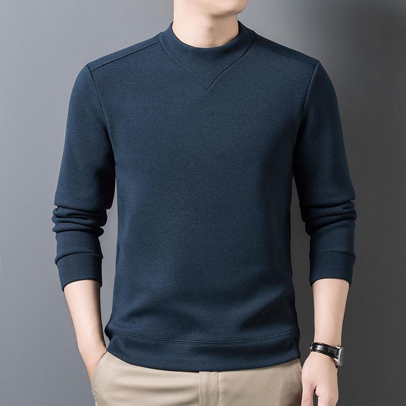 

Men s Long-Sleeve Half-High Collar T-Shirt with German Velvet Inner, Ideal for Autumn/Winter. XXL