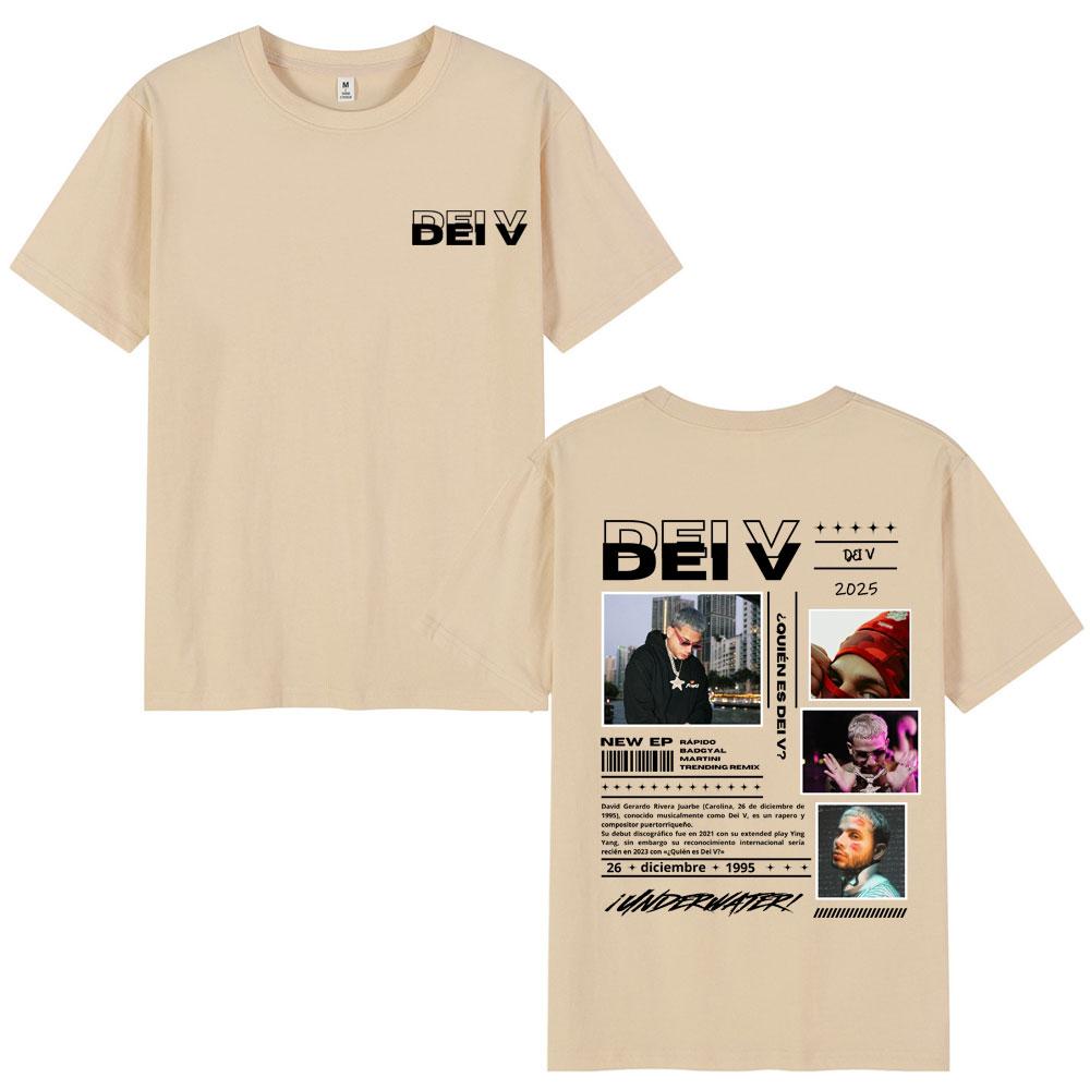 Rapper Dei V Quien Es Dei V? Tour 2025 T-shirts Men Women Hip Hop Oversized Music T-shirt Classic O-Neck Loose Unisex T Shirt