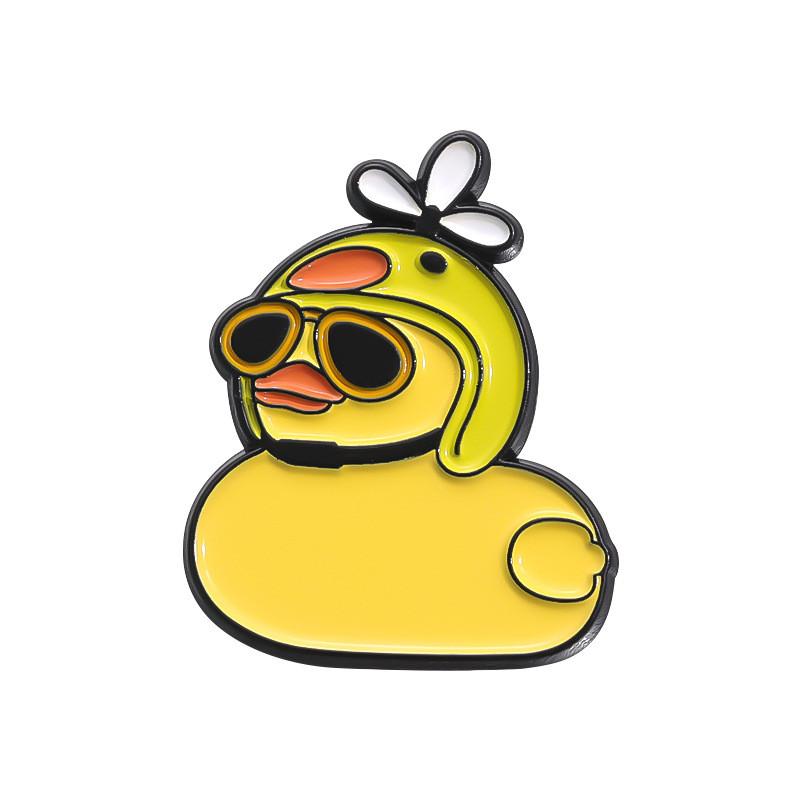 Cute Cartoon Yellow Duck Brooch Pin Stylish Denim Hat Character Accessory For Everyone