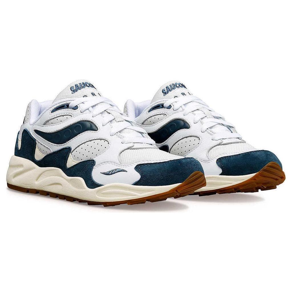 Saucony Grid Shadow 2 Men's White Navy Low Top Lifestyle Sneakers S70813-3
