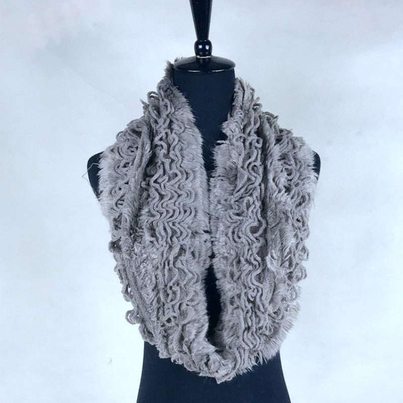 Autumn and winter warm knitted wool imitation cashmere solid color scarf women's scarf fashionable and versatile