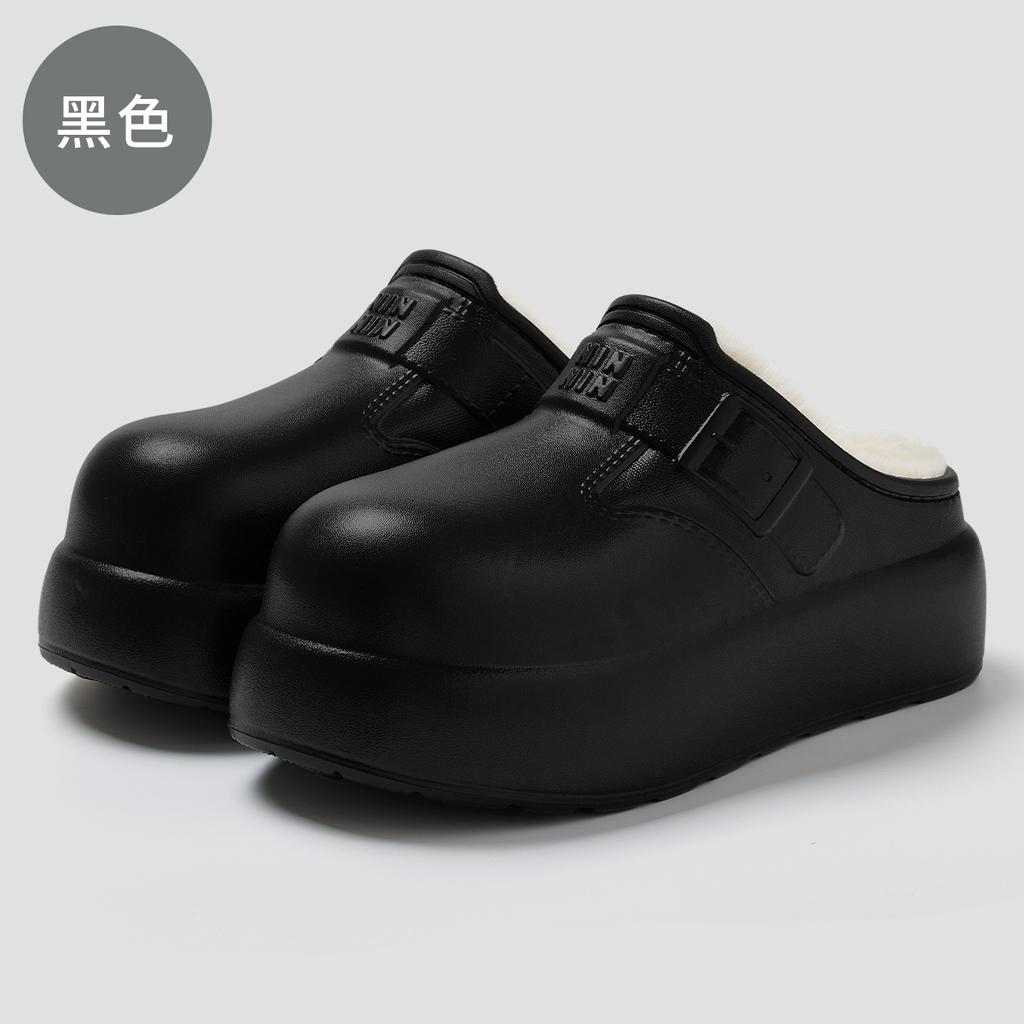 Outer wear cotton slippers 2025 new warm thick bottom non-slip home cotton slippers bag head winter cotton mop