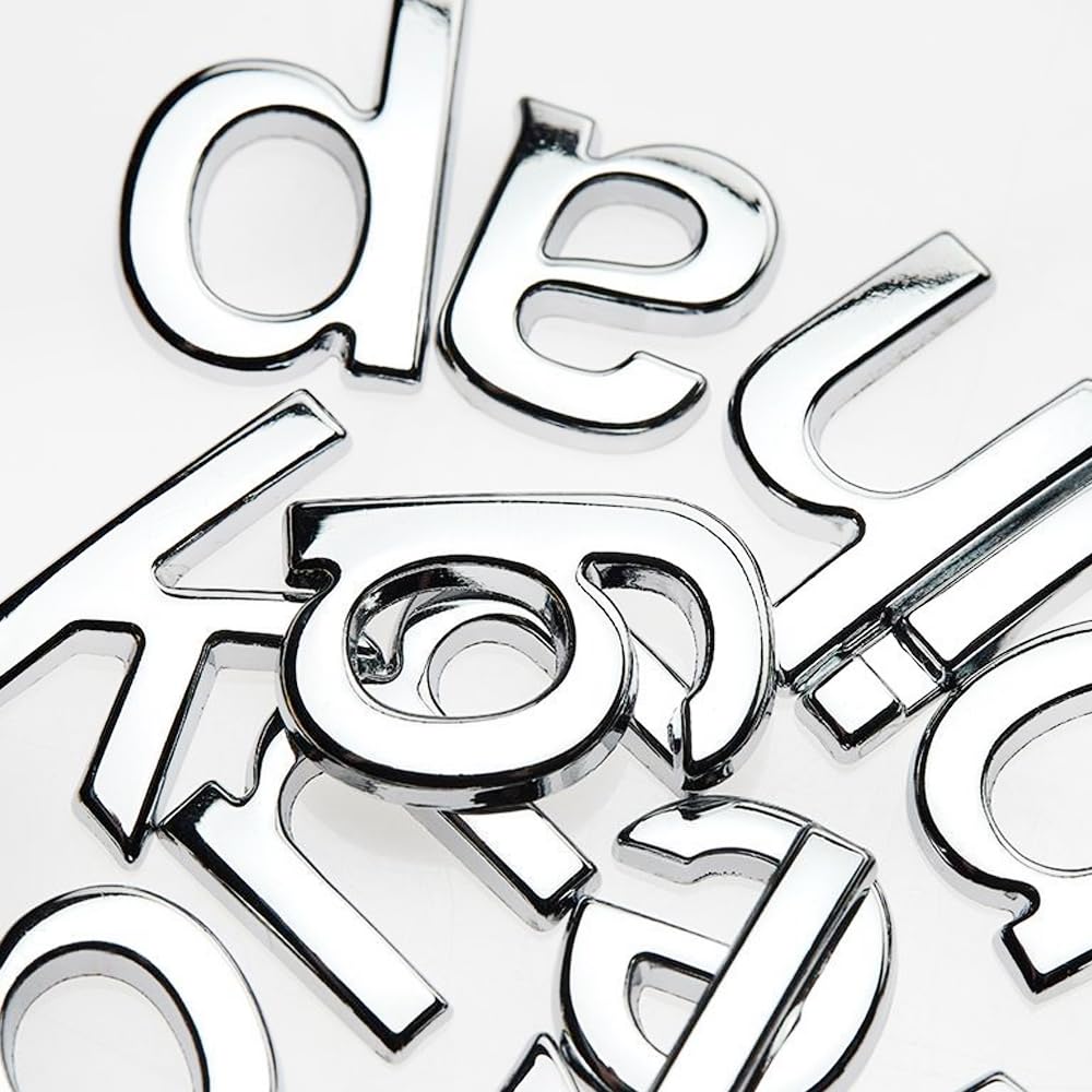 Srasakan 3D Car Emblem Stickers Decoration Dress Up Exterior Parts Alphabet Letter Capital Letters Stickers (Black, 26 Pcs)