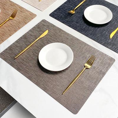 1Pcs Washable Double Side Pu Leather Placemat Texture Waterproof Heat-Resistant Table Mats Home Hotel Dining Table Decoration