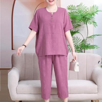 Plus size 3xl-7xl verão terno feminino oversize casual elegante manga curta solta calça define roupas de verão de alta qualidade
