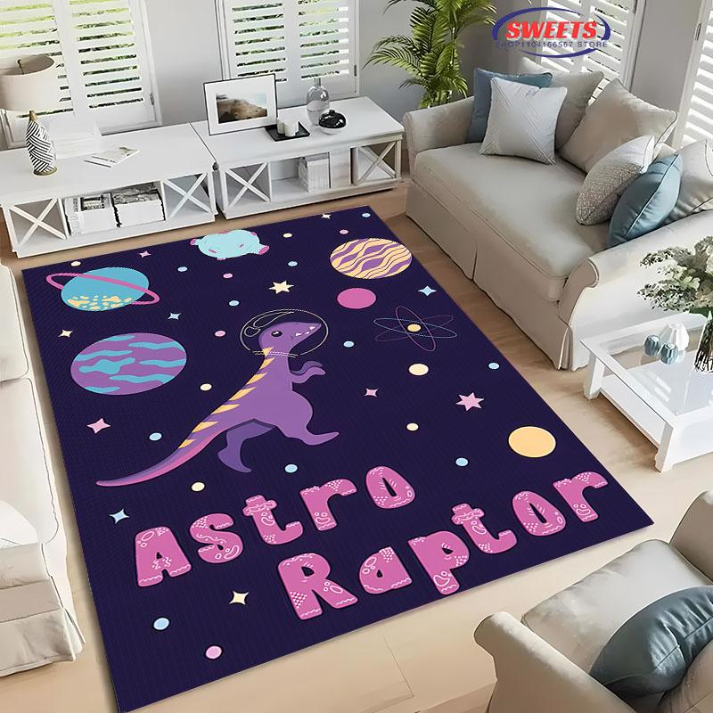 Cartoon Dinosaur Space Carpet for Living Room Cartoon Childrens Bedroom Rug Sofa Doormat Kitchen Floor Mat Anti-slip Decor Gifts