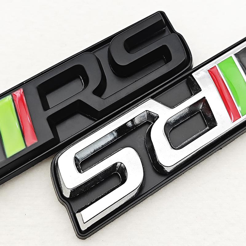 3D Metal RS Logo Emblem Car VRS Letters Front Grille Badge Sticker For Skoda VRS Octavia 1 2 3 Rapid Kodiaq Karoq Fabia Kamiq