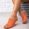Women's and women's shoes woven special-shaped heel sandals European and American style vacation party simple and versatile 2025