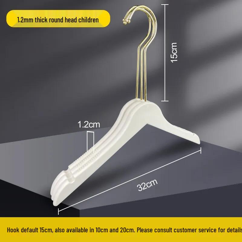 Pure White Plastic Hangers & Imitation Wood Grain Hangers with Pants Clips for Children's and Women's Clothing