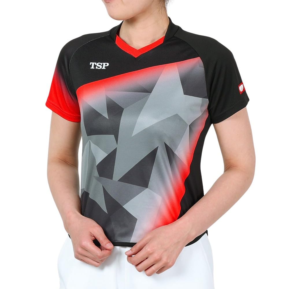 TSP Table Tennis Game Aster Official Match Size 032417 Women's Shirt, Ladies' Shirt, Approved, Black, S,