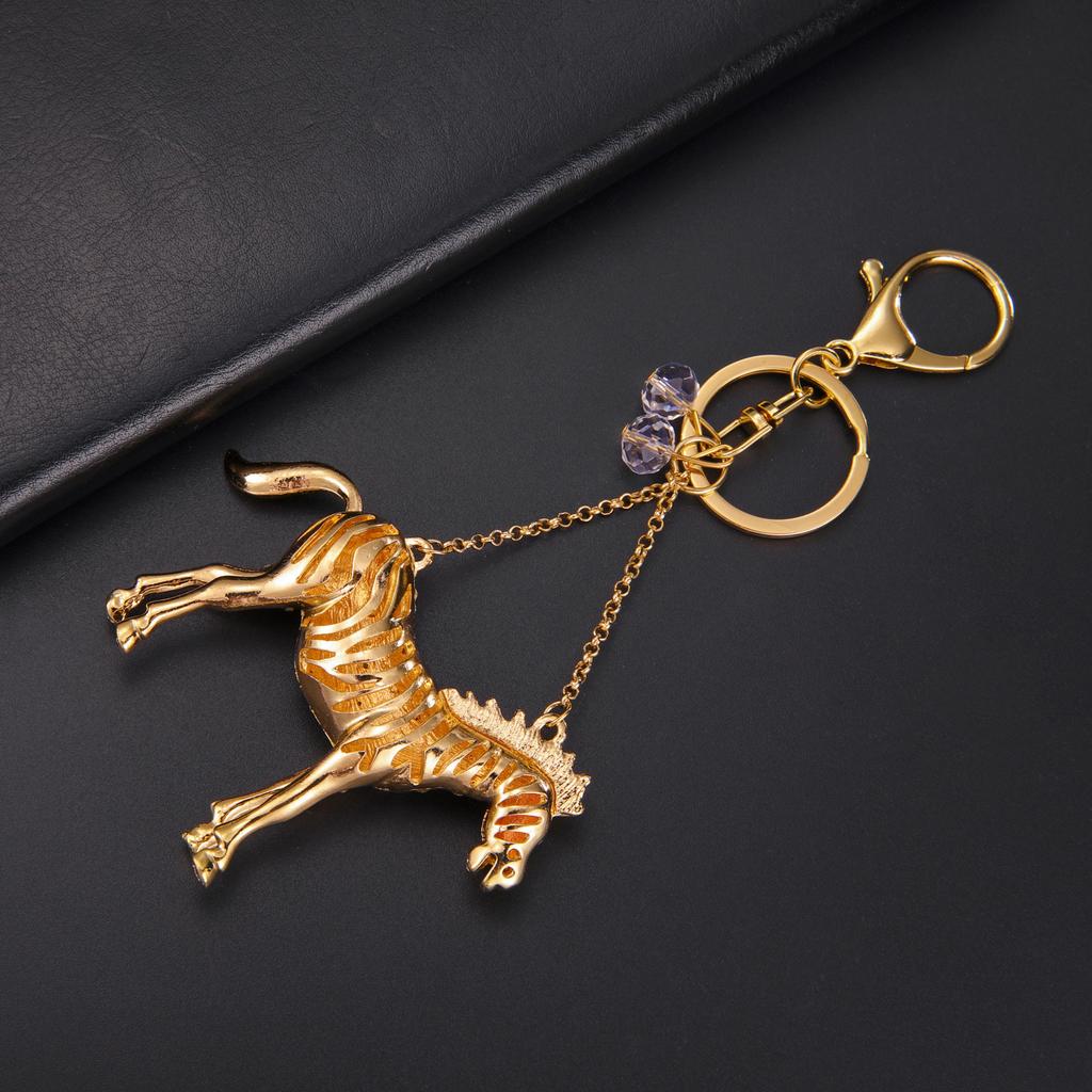Porte-clés Zèbre Porte-clés Strass Charme de Sac Cheval Porte-clés Brillants pour Femmes Décoration Porte-clés Cadeau pour Femmes