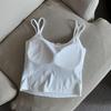 Tanktop mit Brustpolster Halter Crop Tops Damen Sommer Schleife Camis Rückenfreies Camisole Mode Tube Lady Ärmellose Cropped Weste