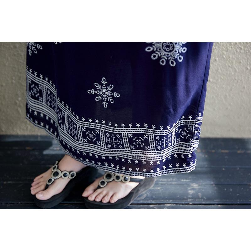 DIMANAF 2025 Summer Plus Size Dress Women Casual Long Vintage Cotton Dress Loose Basic Printing Dress