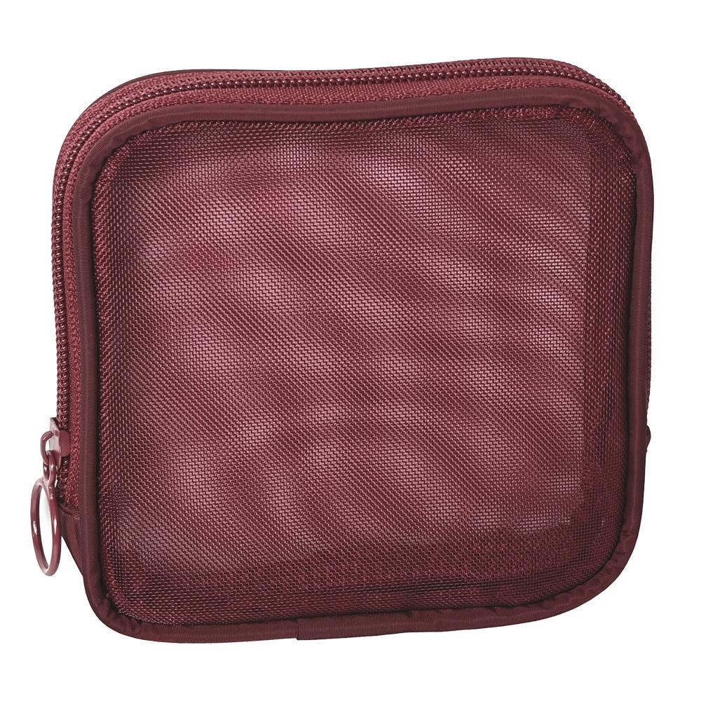 Einfarbige Reißverschluss-Münzbörse Nylon-Netz-Münzbeutel Niedliche Geldbörse Kosmetiktasche Tragbare Make-up-Tasche Datenkabel Lippenstift-Aufbewahrungstasche