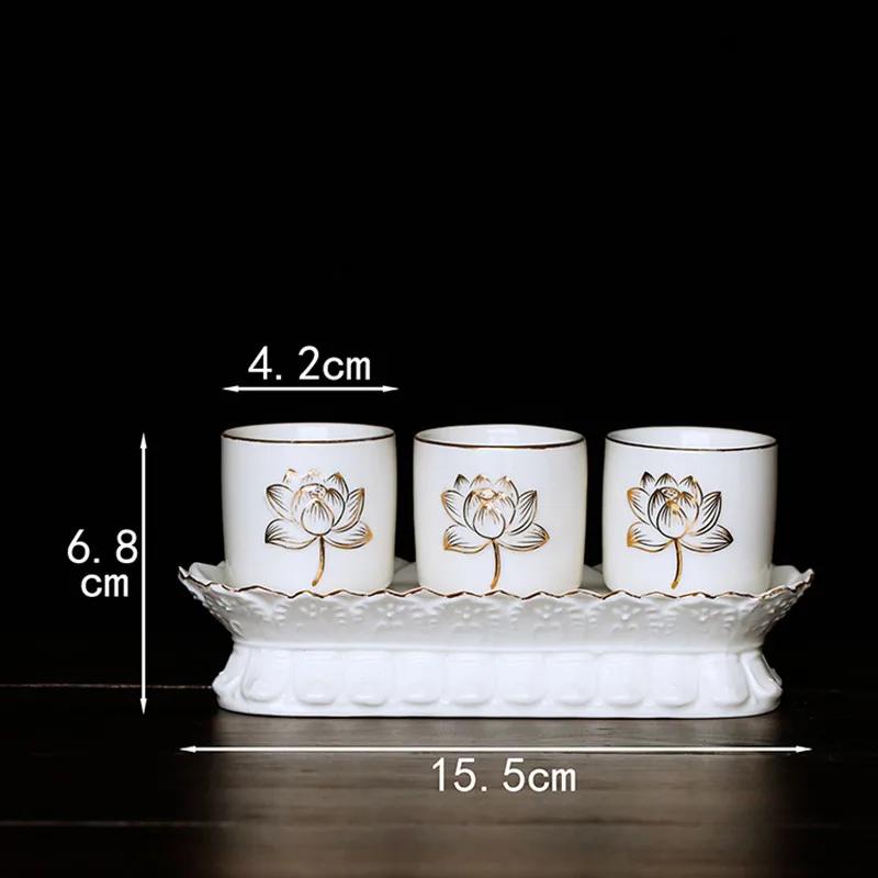 

Керамика, набор чашек для водоснабжения, украшения, чаша для святой воды Гуаньинь, украшения для зала Будды, традиционные домашние инструменты Будды, принадлежности