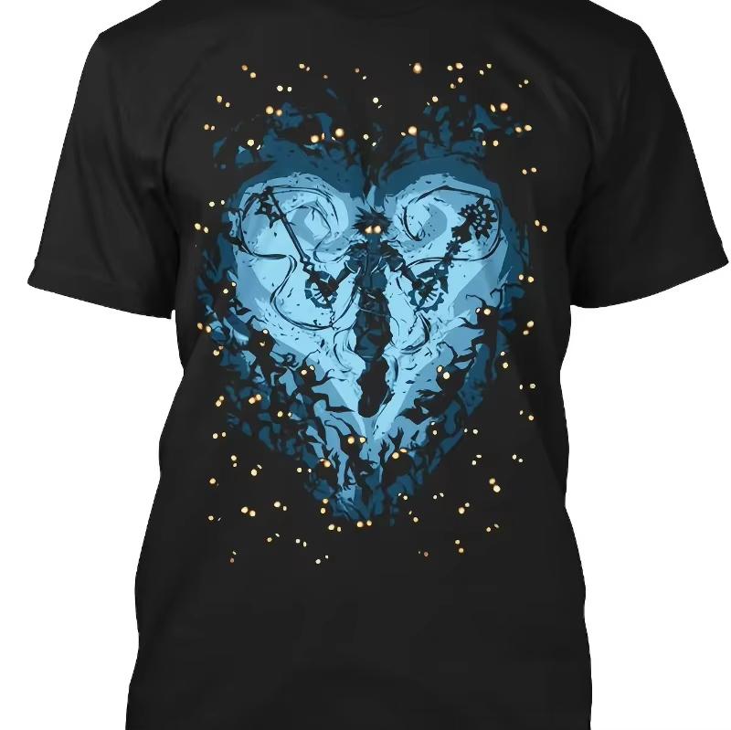 ZX Summer Bestseller Kingdom Hearts Graphic Tshirt Official Game Character Design Heartshaped Pattern Womens Cotton Shirt