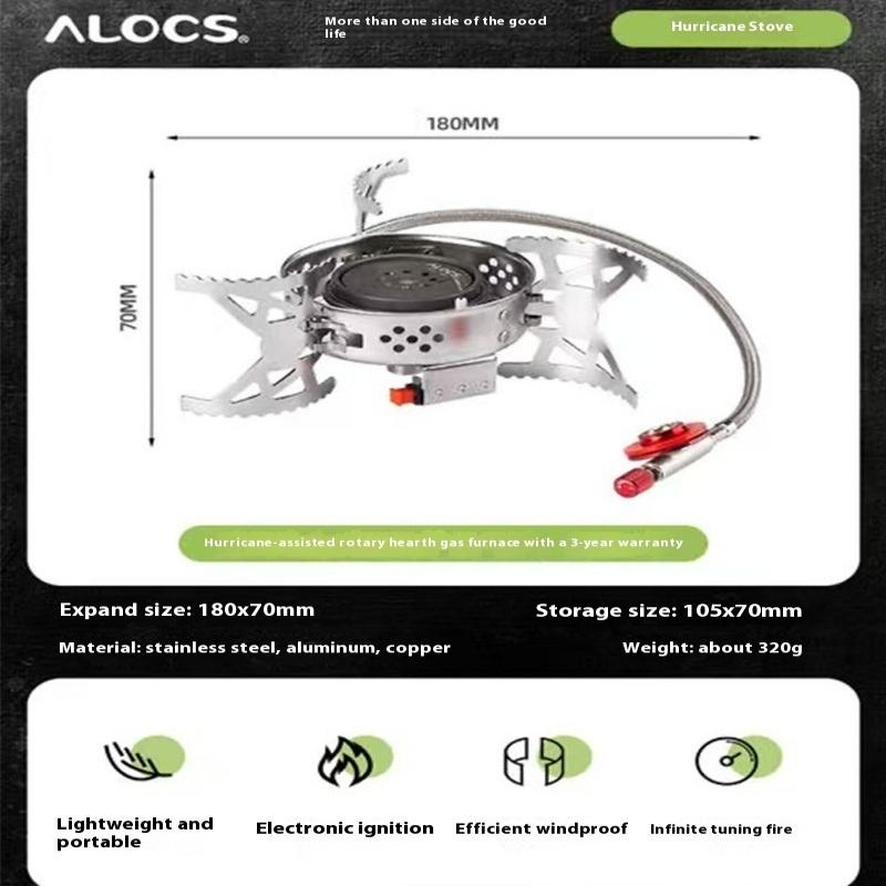 ALOCS Outdoor Camping 3200W Split Stove - Copper Burner, 320g Ultralight High Altitude Camping/Hiking