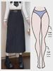 2023 High-Waist Gray A-Line Skirt for Plus Size Women