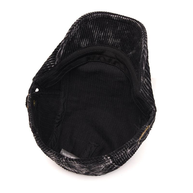 Autumn Winter Forward Cap Men's Corduroy Peaked Cap Women's Retro Beret British Newsboy Cap