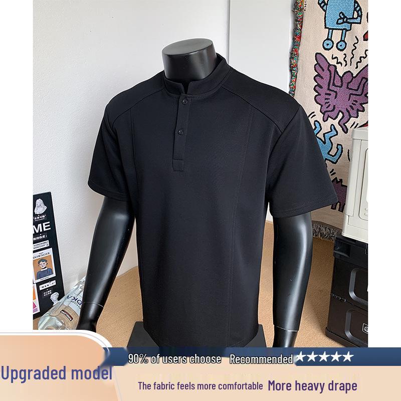 Men's Long Sleeve American Polo Henley Shirt - Spring/Autumn Trendy Cleanfit Base Layer Sweatshirt