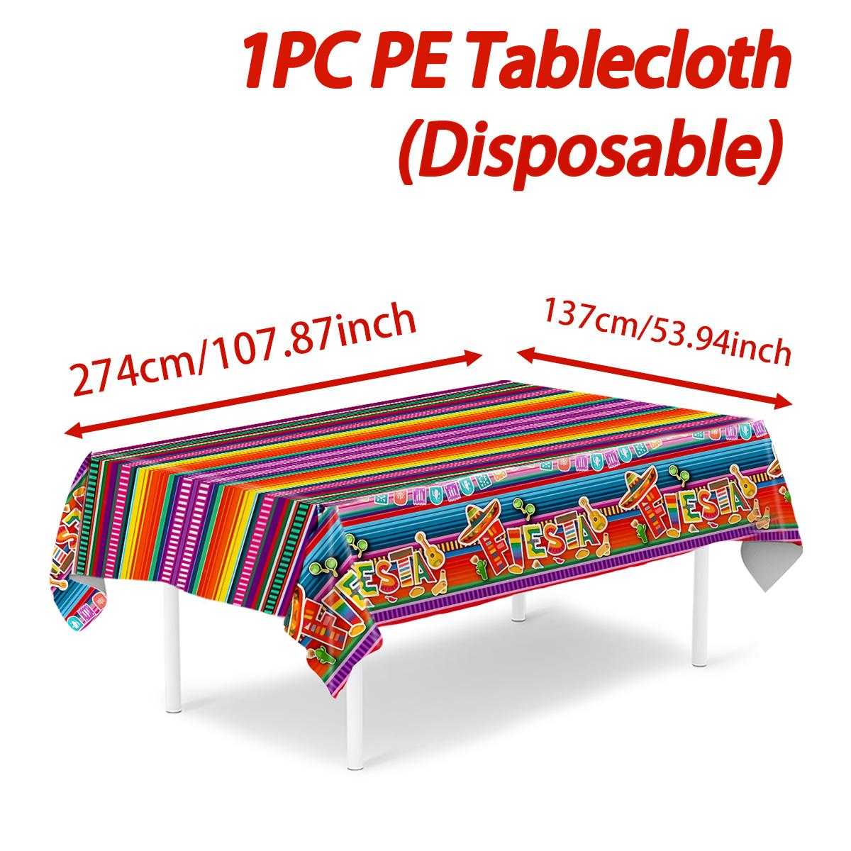 

Mexican Theme Fiesta Party Waterproof Plastic Tablecloth Birthday Party Decor Kids Tablecloth Dining TableCover Kitchen Supplies