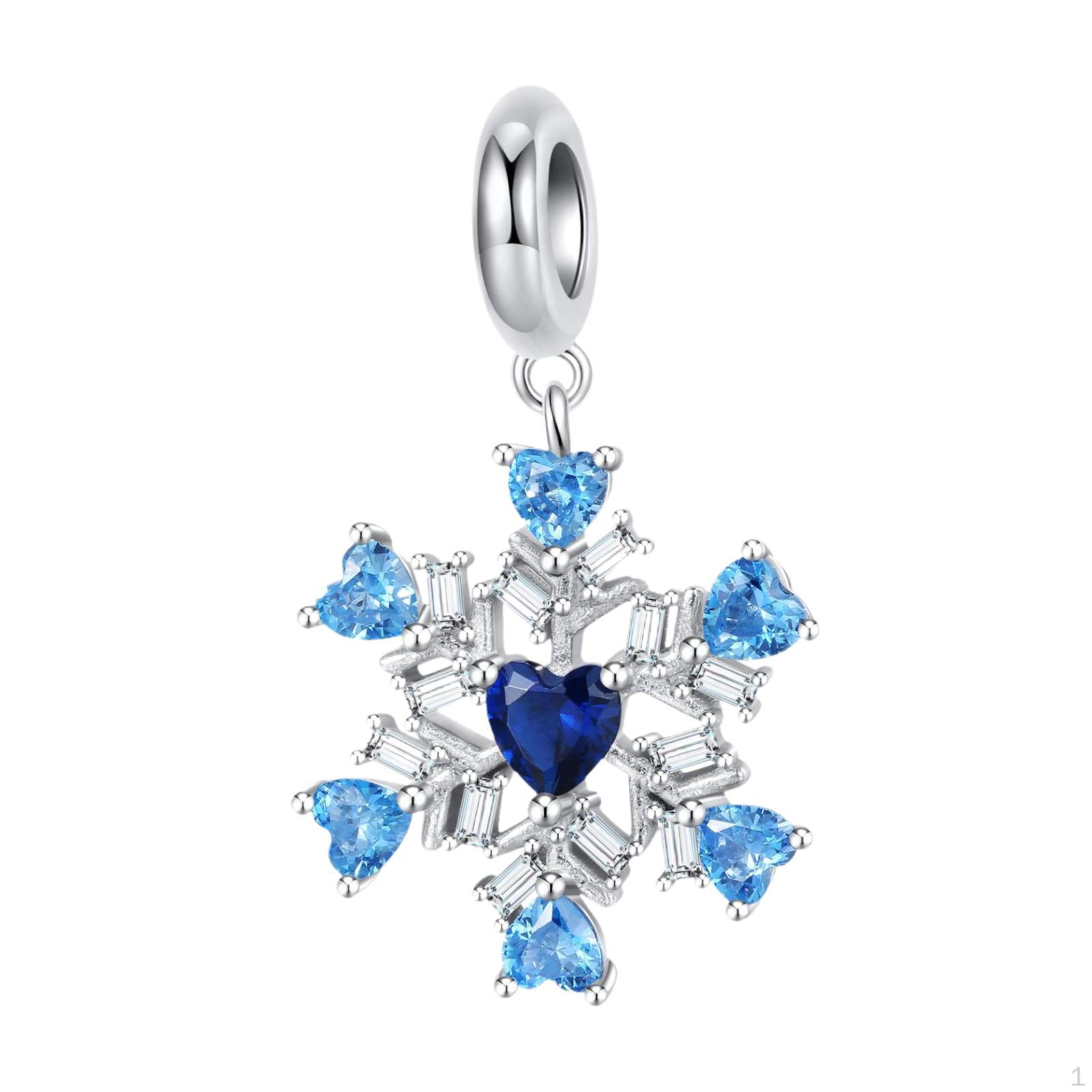 

Рождественский браслет с подвеской в виде бусины, ожерелье-разделитель из стерлингового серебра для самостоятельного изготовления на Рождество Snowflake