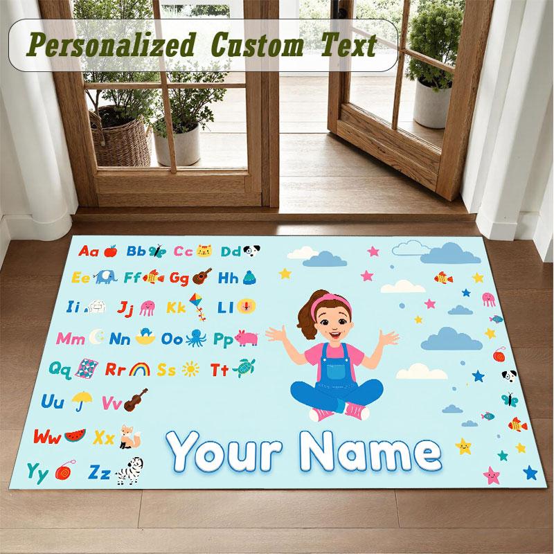 Crystal Velvet Square Rug Custom Namems rachel Pattern Non Slip Home Floor Decor Rug