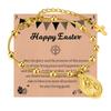 Vnox Rosary Bracelet with Easter Card, Gold Sliver Color Stainless Steel Religious Cross Virgin Mary Prayer Bracelets for Women