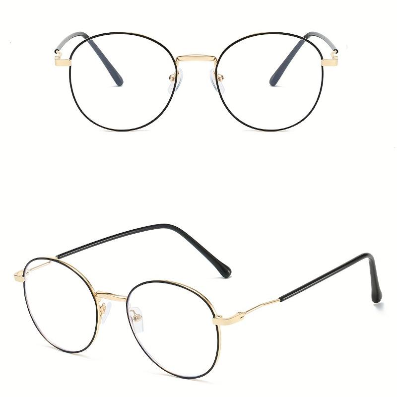 1pc Minimalist Round Golden Frame Fashion Glasses for Men Women Clear Lens Eyewear with Sleek Design Perfect for Daily Wear