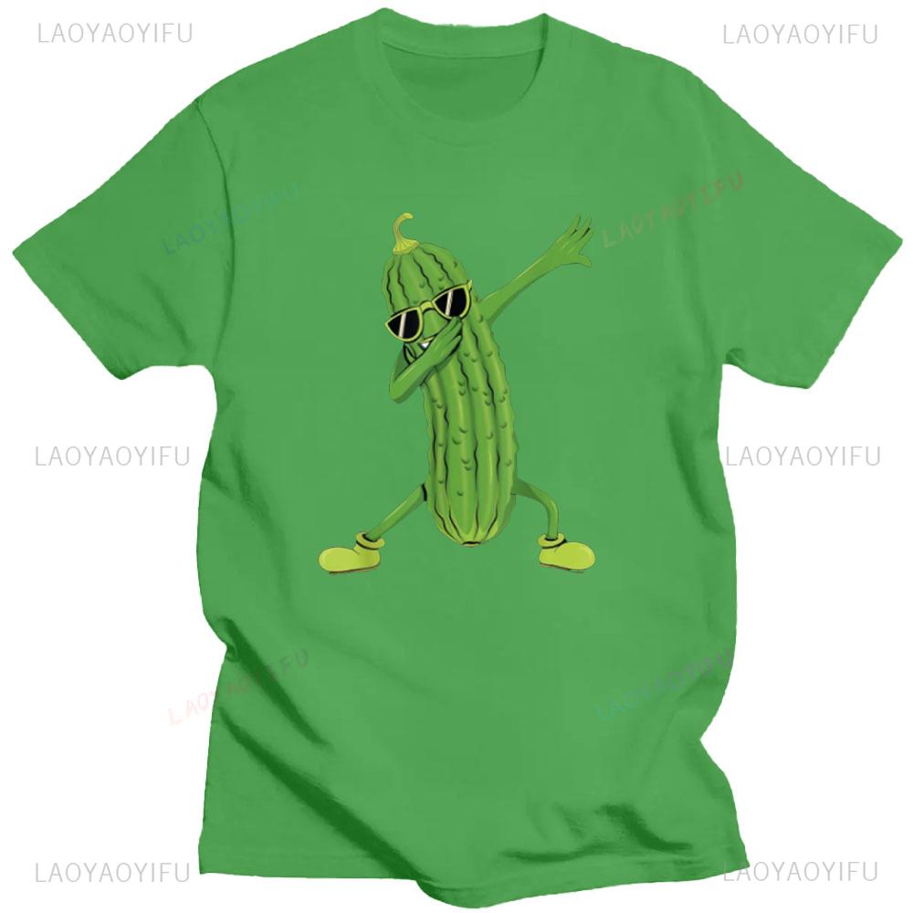 Dabbing Pickle Dancing Cucumber Lover Funny Shirt Gifts T-Shirt Breathable Camisetas Nostalgia Retro Street Fashion
