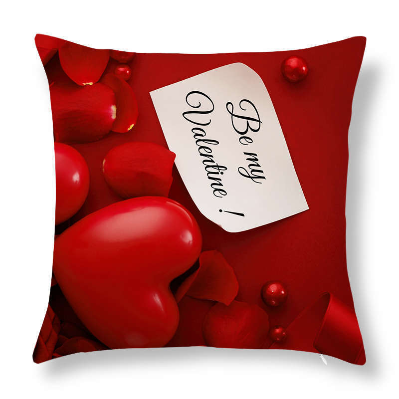 Greeting Card European Bow Gift Peach Skin Valentine's Day Pillow Case Pillow Car Sofa Cushion Cushion