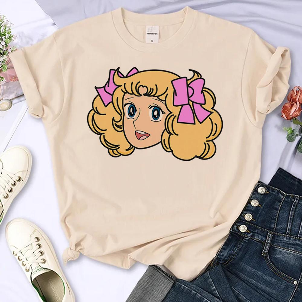 Candy Candy t-shirts women streetwear summer Japanese tshirt female y2k Unisexga harajuku clothes Unisex Top