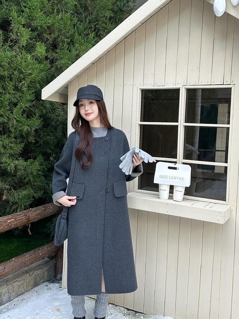 2025 Luxe Double-Sided Cashmere Wool Coat for Autumn/Winter