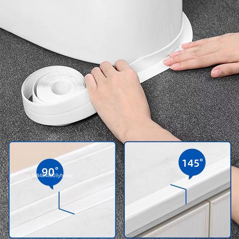 PVC Sızdırmazlık Şeridi Bant Banyo Banyo Tuvalet Mutfak Macun Bandı Kendinden Yapışkanlı Su Geçirmez Duvar Stickerı Küf Önleyici Bantlar 1 Rulo