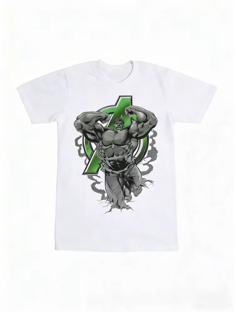 Marvel New Fashion Marvel Hulk Avengers Fitness Comic Print High Quality Mens and Womens Short Sleeve Loose Casual TShirts