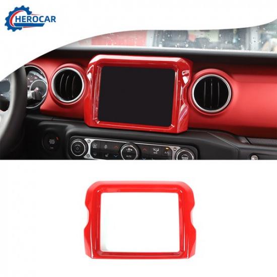 8.4  GPS Navigation Panel Cover Decor for 18+ Jeep Wrangler JL JLU Rubicon Red